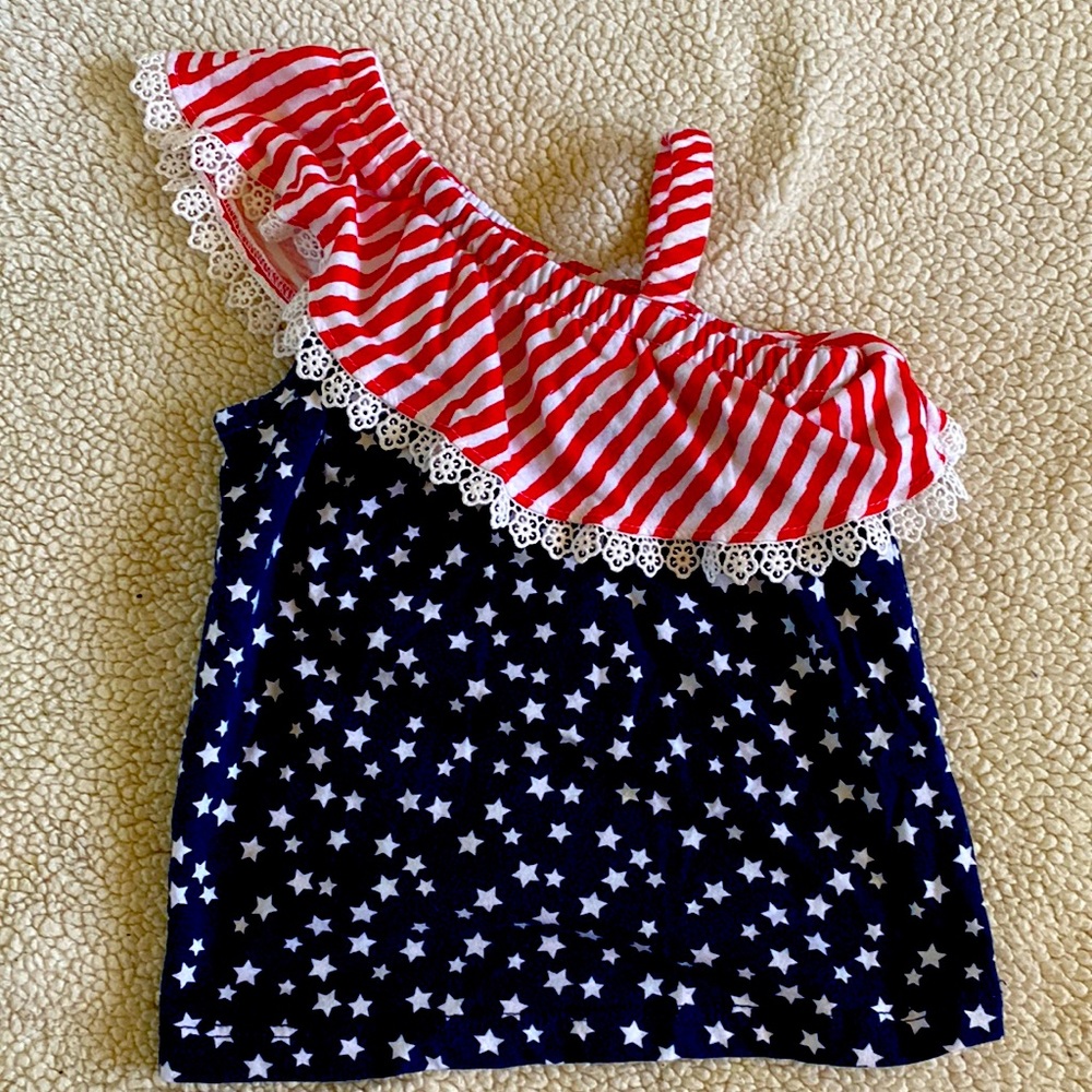 Patriotic Fourth of July girls shirt